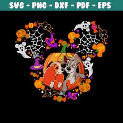 disney lady and the tramp halloween svg cutting file