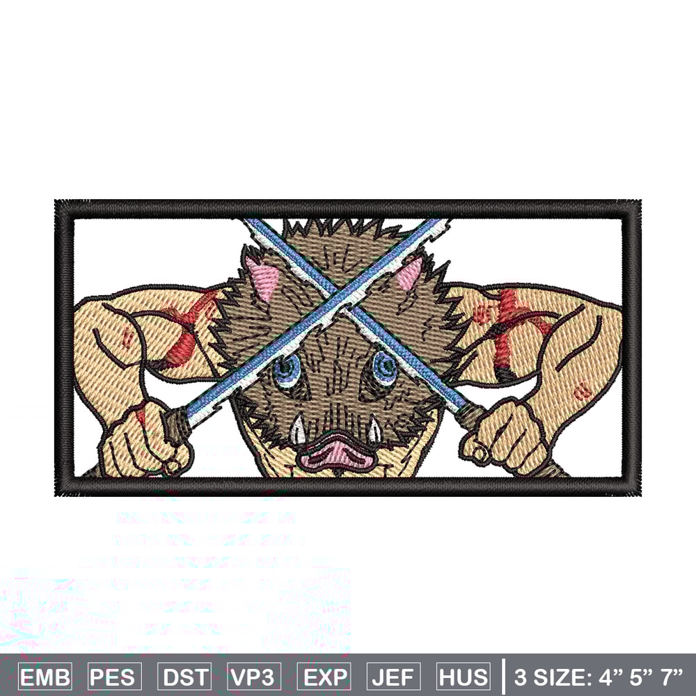 Inosuke box embroidery design, Inosuke embroidery, Anime design, Embroidery shirt, Embroidery file,Digital download.jpg