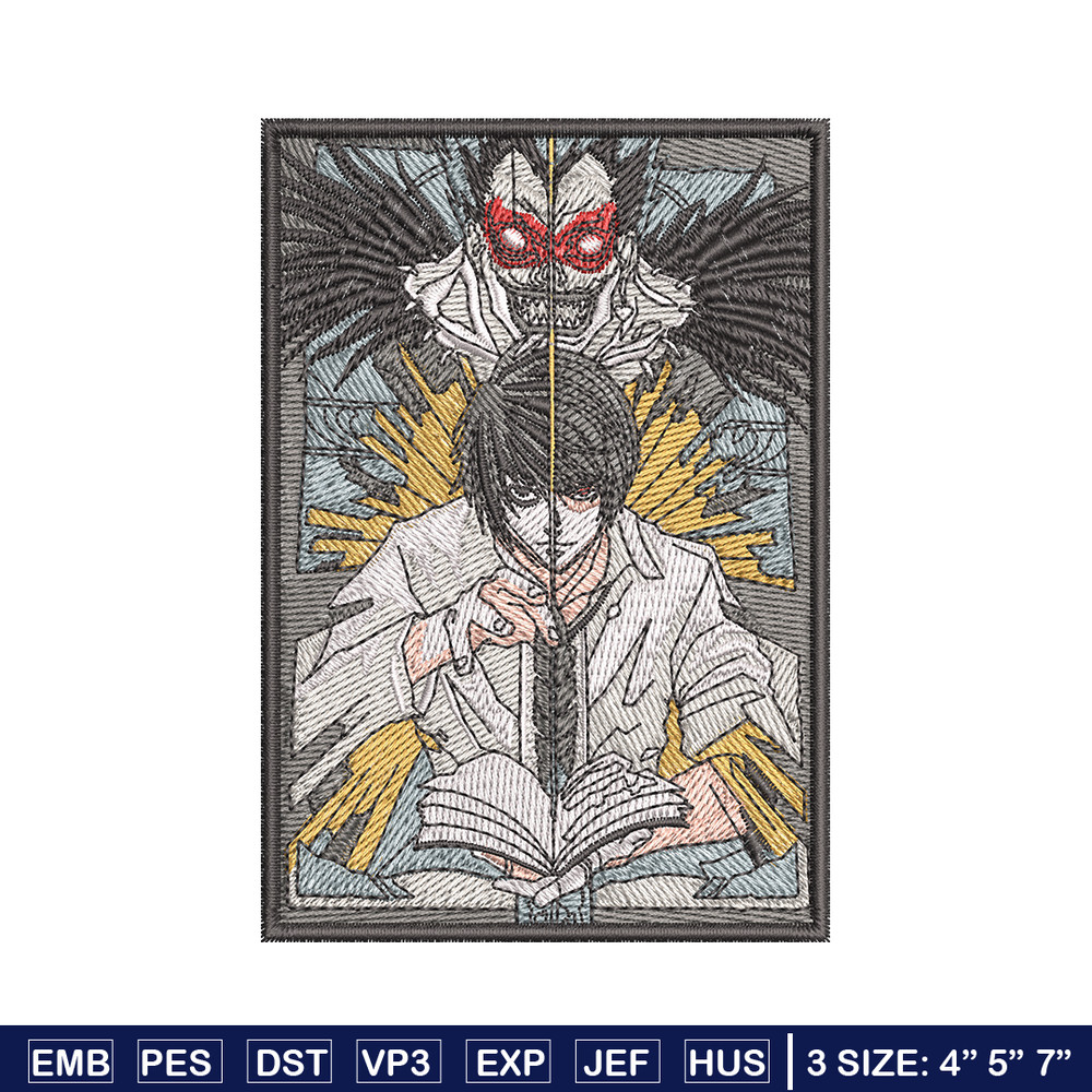Death Note embroidery design, Death Note embroidery, embroidery file, anime design, anime shirt, Digital download.jpg