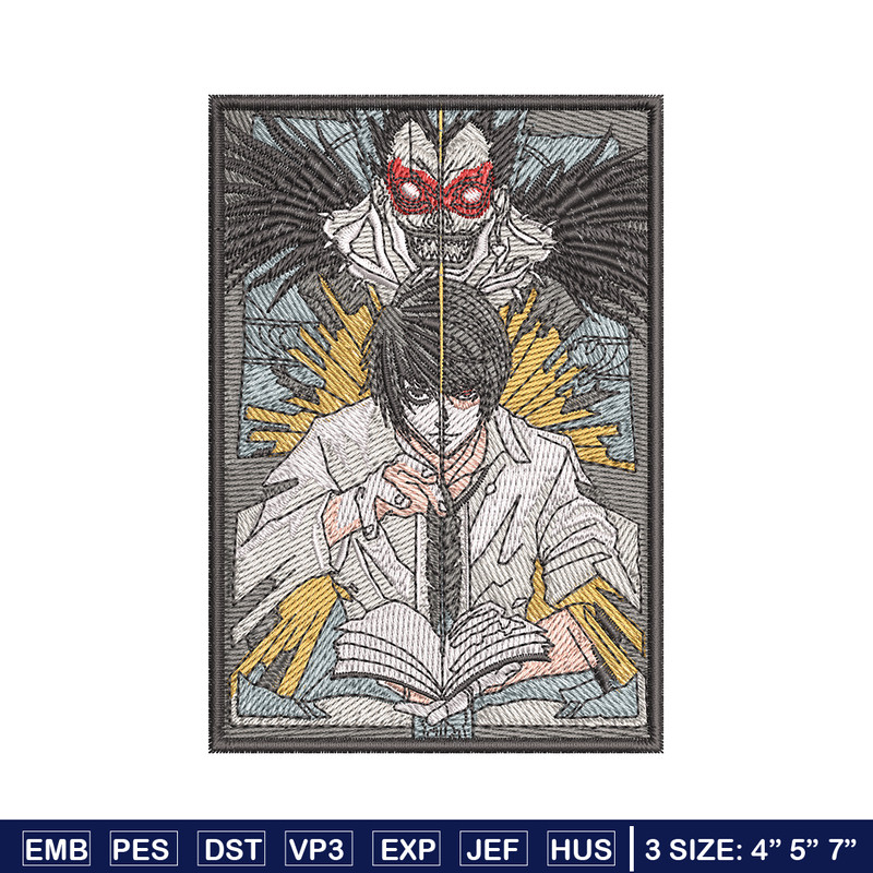 Death Note embroidery design, Death Note embroidery, embroidery file, anime design, anime shirt, Digital download.jpg