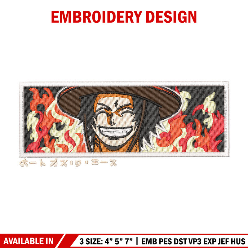 Ace rectangle embroidery design, One piece embroidery, Anime design, Embroidery shirt, Embroidery file, Digital download.jpg