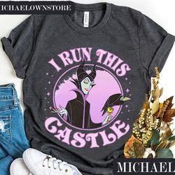 disney sleeping beauty villains maleficent runs this castle retro shirt, wdw trip family shirt, disney villain character