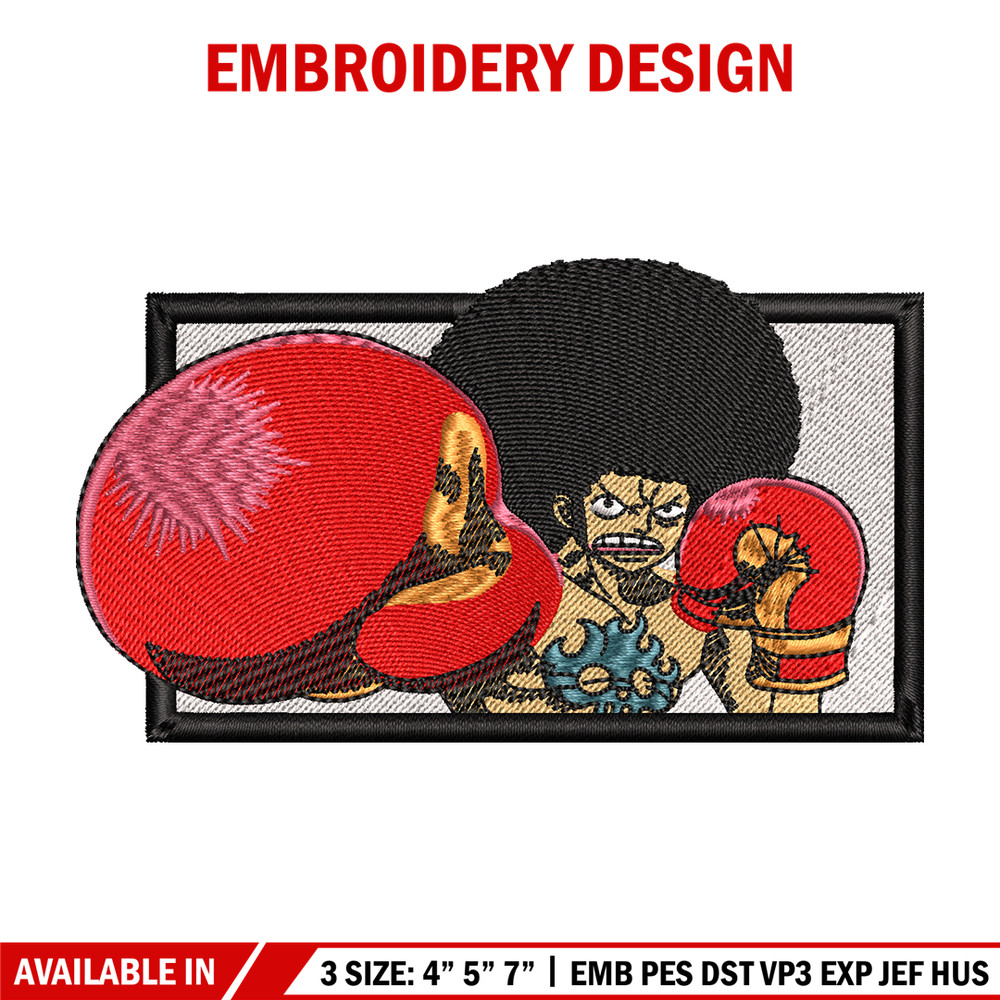 Afro Luffy embroidery design, One Piece embroidery, embroidery file, anime design, anime shirt, Digital download.jpg