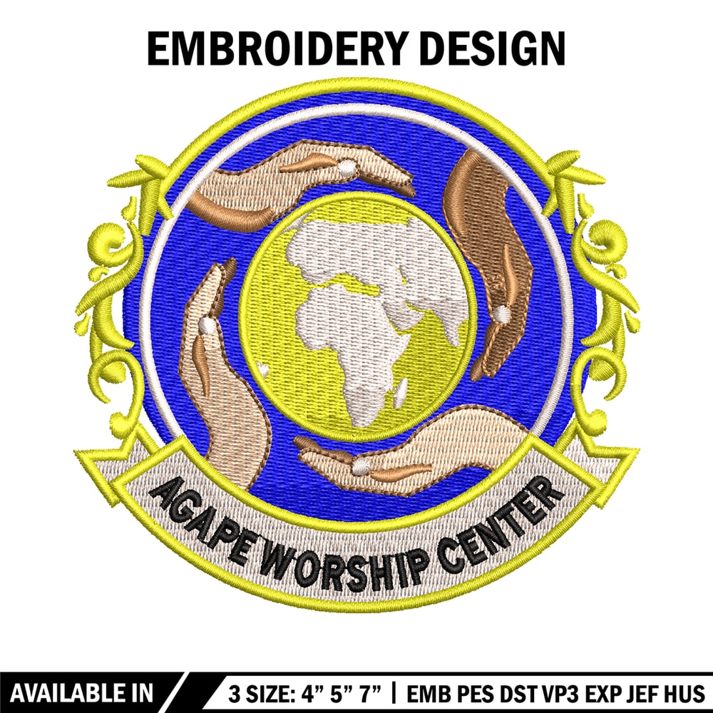 Agape Worship Center embroidery design, Agape Worship Center embroidery, logo design, Embroidery file, Instant download..jpg