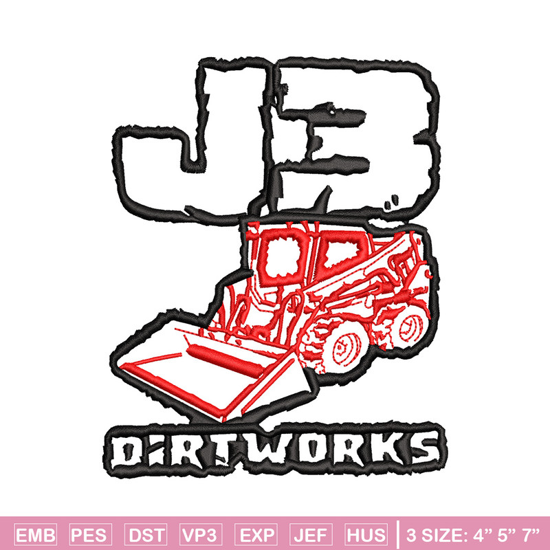 J3 dirtworks embroidery design, Logo embroidery, Embroidery file, Embroidery shirt, Emb design, Digital download.jpg