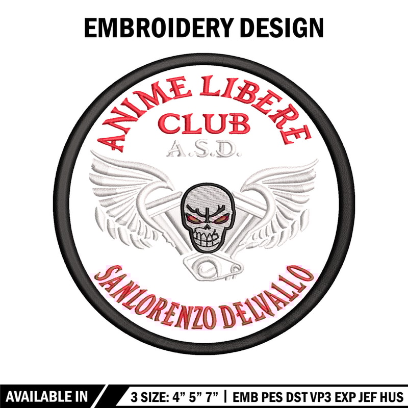 Anime libera club embroidery design, anime embroidery, embroidery file, logo design, logo shirt, Digital download.jpg