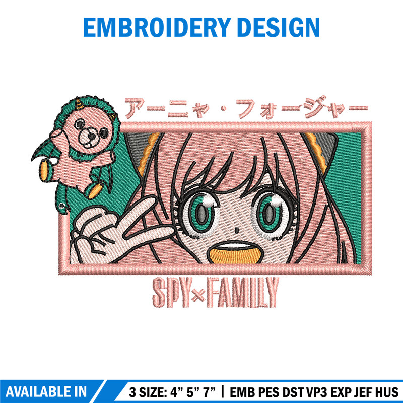 Anya frame embroidery design, Spy family embroidery, Anime design, Embroidery shirt, Embroidery file, Digital download.jpg