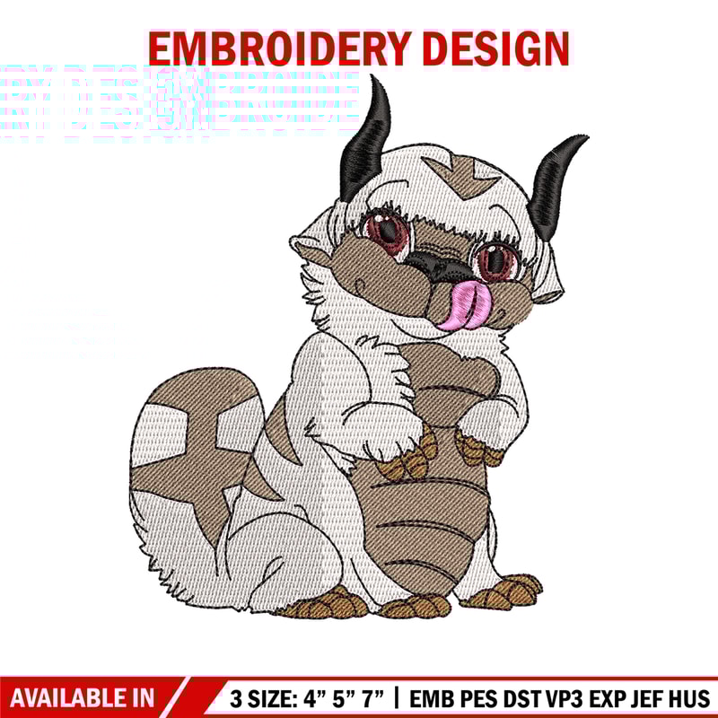 Appa Avatar embroidery design, Avatar embroidery, embroidery file, cartoon design, cartoon shirt, Digital download.jpg