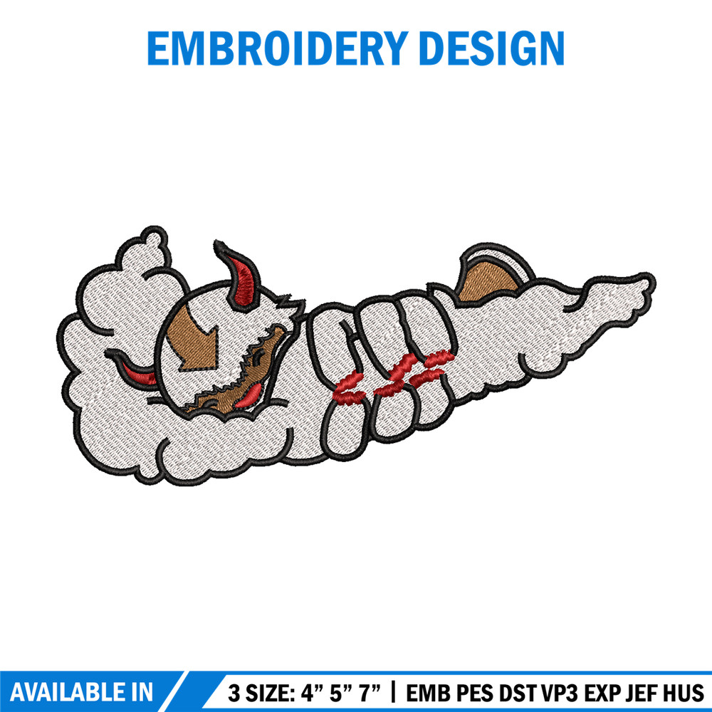 Appa x Nike embroidery design, avatar cartoon embroidery, nike design, Logo shirt, cartoon shirt, digital download.jpg