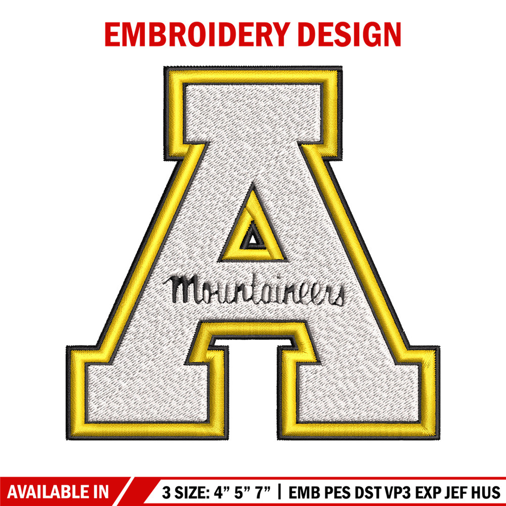 Appalachian State Mountaineers embroidery design, logo embroidery, logo Sport, Sport embroidery, NCAA embroidery..jpg