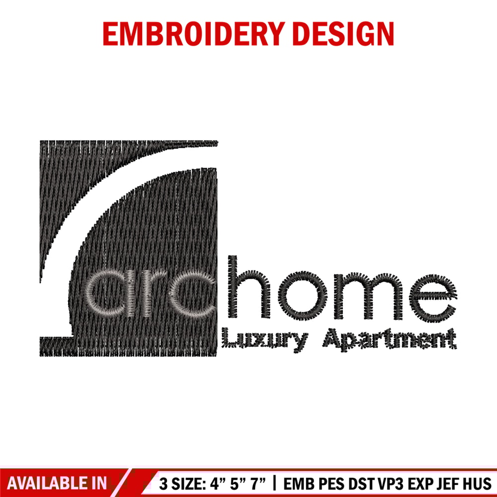 Archome Luxury Apartment Logo embroidery design, logo embroidery, Embroidery file, logo design, Instant download..jpg