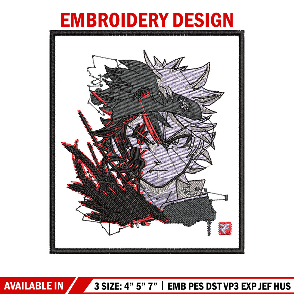 Asta poster embroidery design, Black clover embroidery, Anime design, Embroidery shirt, Embroidery file,Digital download.jpg