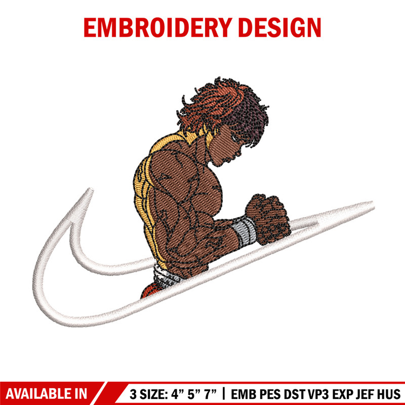 Baki Hanma embroidery design, Baki embroidery, Nike design, anime design, embroidery file, anime shirt, Digital download.jpg