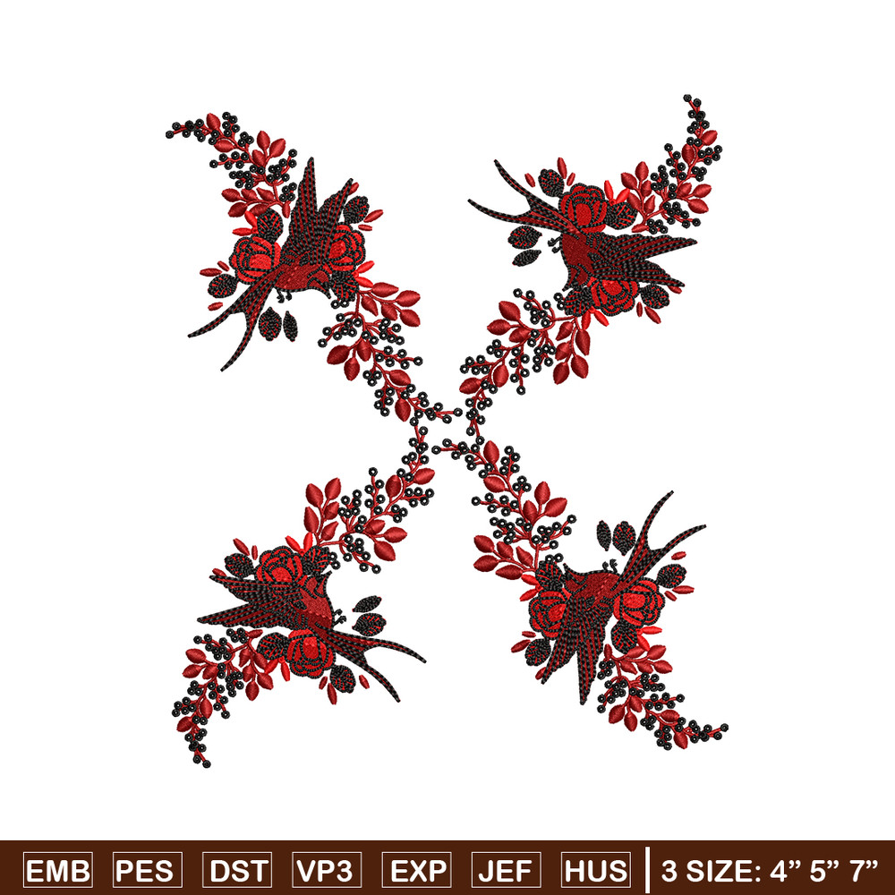 Flower windows embroidery design, logo embroidery, Flower design, Embroidery shirt, logo shirt, Instant download.jpg