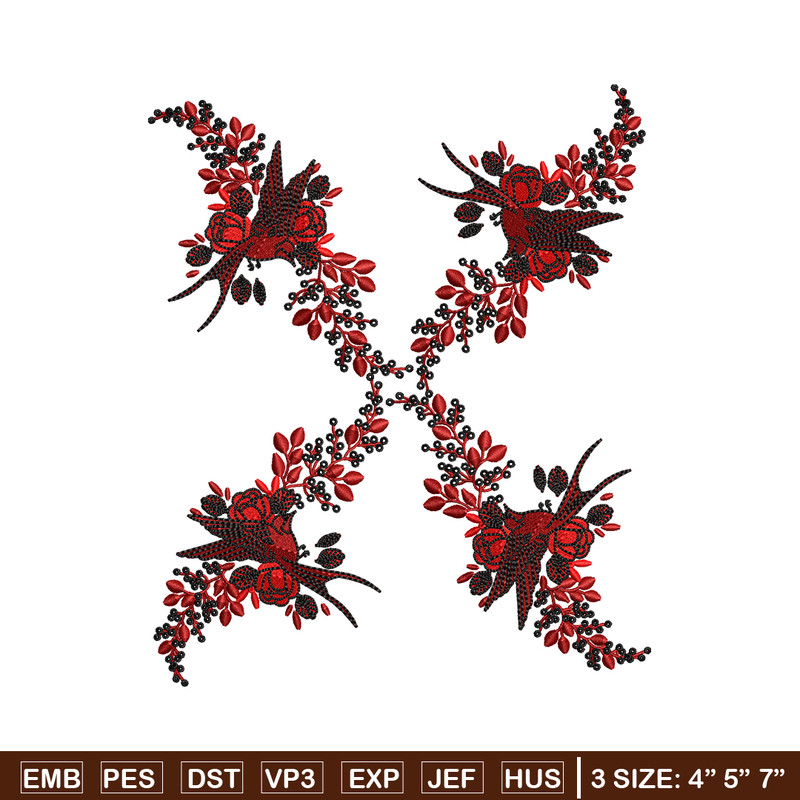 Flower windows embroidery design, logo embroidery, Flower design, Embroidery shirt, logo shirt, Instant download.jpg