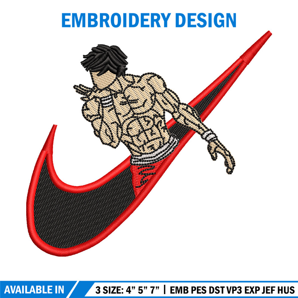 Baki x nike embroidery design, Baki embroidery, Nike design, Embroidery shirt, Embroidery file, Digital download.jpg
