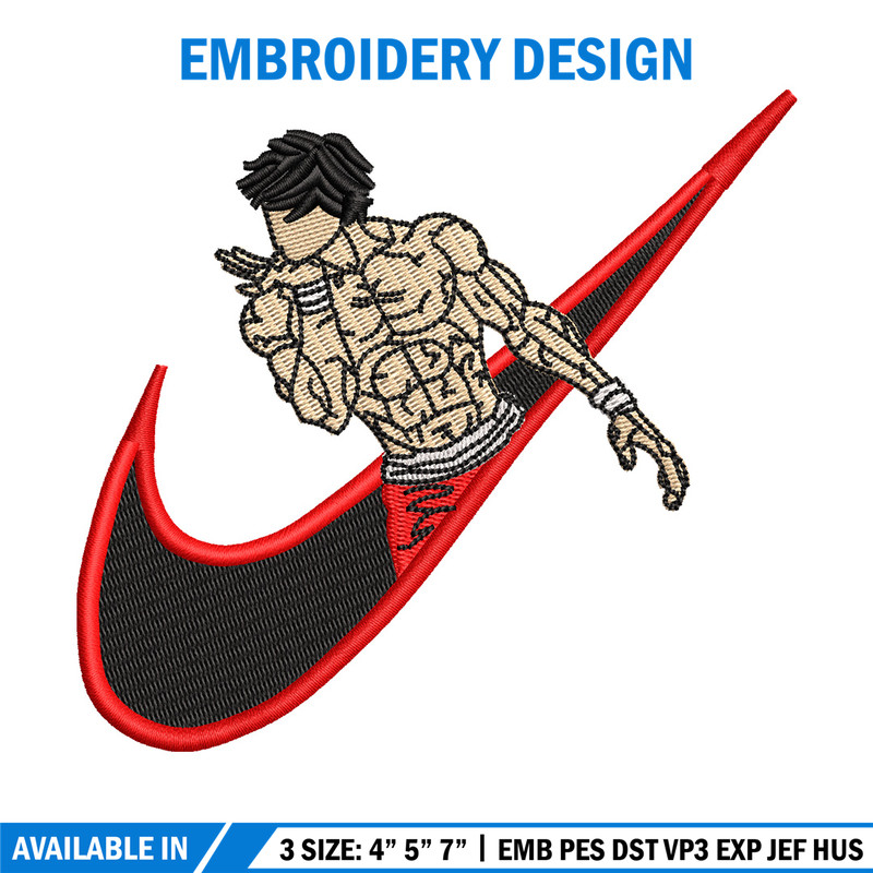Baki x nike embroidery design, Baki embroidery, Nike design, Embroidery shirt, Embroidery file, Digital download.jpg