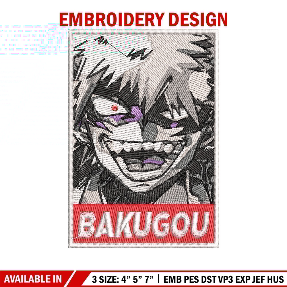 Bakugou poster embroidery design, Mha embroidery, Anime design, Embroidery shirt, Embroidery file, Digital download.jpg
