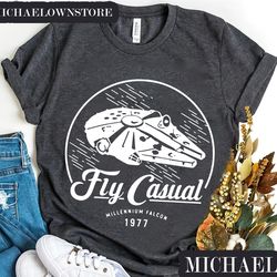 star wars fly casual disney comfort colors shirt, millennium falcon fly casual 1977 star wars, star wars day, may the fo