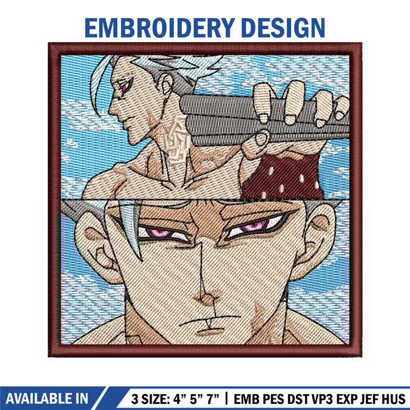 Ban rectangle embroidery design, Meliodas embroidery, Anime design, Embroidery shirt, Embroidery file, Digital download.jpg