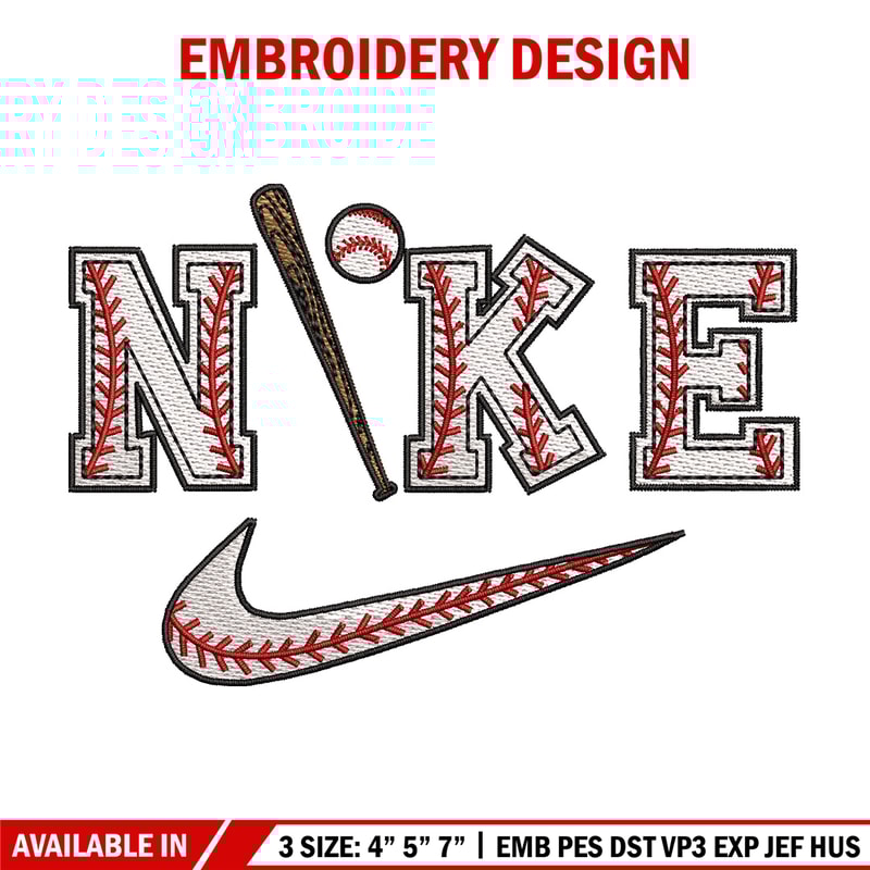 Baseball x nike embroidery design, Baseball embroidery, Nike design, Embroidery shirt, Embroidery file, Digital download.jpg