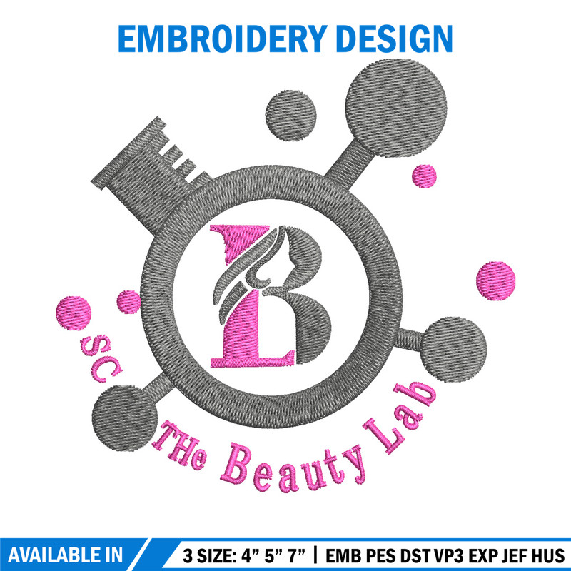 Beauty lab embroidery design, Logo embroidery, Embroidery file, Embroidery shirt, Emb design, Digital download.jpg