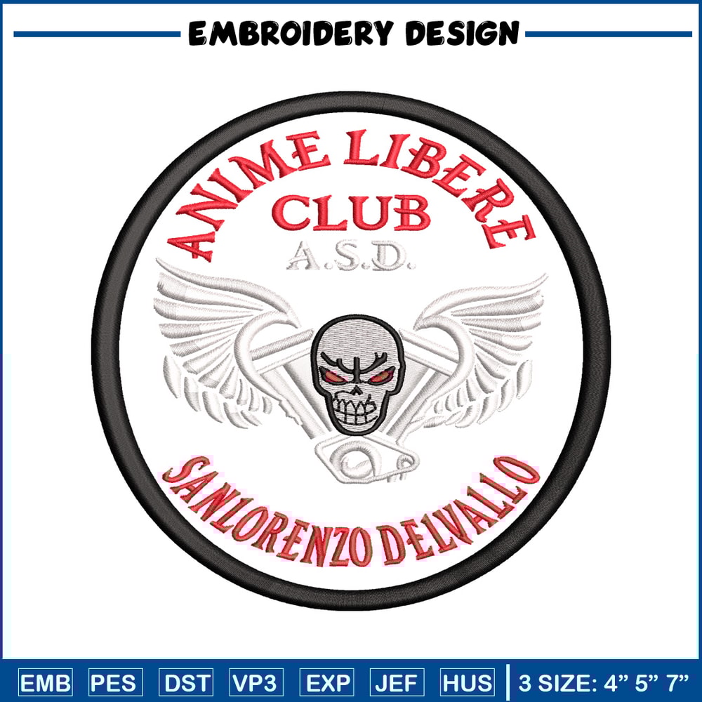 Anime libera club embroidery design, anime embroidery, embroidery file, logo design, logo shirt, Digital download.jpg