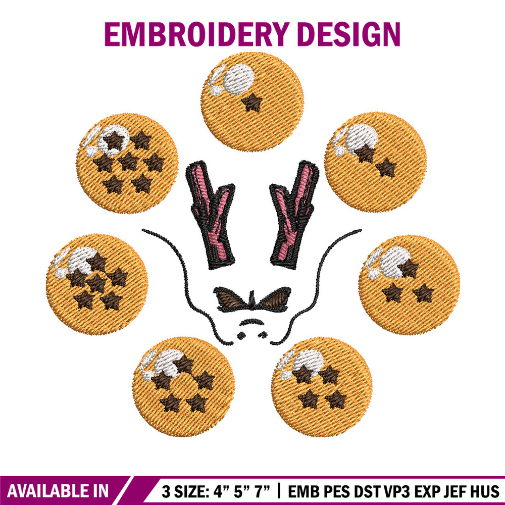 7 ball embroidery design, Dragonball embroidery, Anime design, Embroidery shirt, Embroidery file,Digital download.jpg