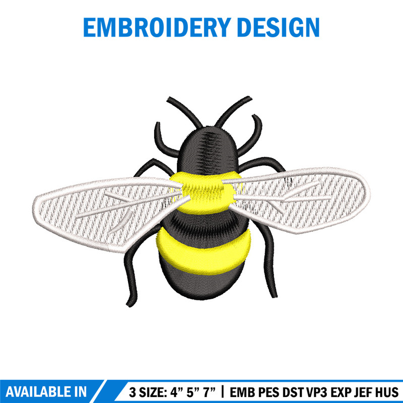 Bee yellow embroidery design, Bee embroidery, Embroidery file, Embroidery shirt, Emb design, Digital download.jpg
