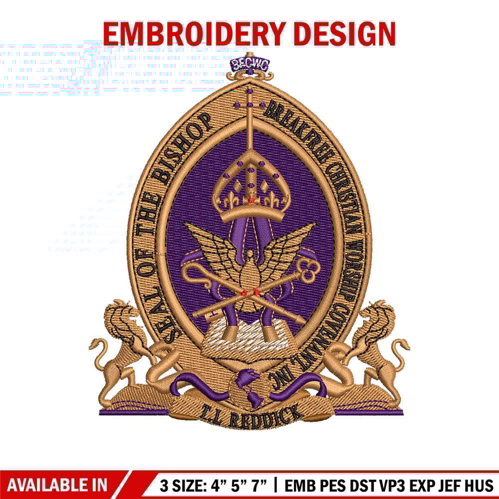 Bishop Seal Logo embroidery design, logo embroidery, Embroidery file, logo design, logo shirt, Instant download..jpg