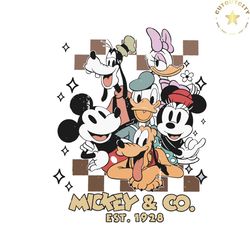 retro vintage disney mickey and co est 1928 svg cricut file