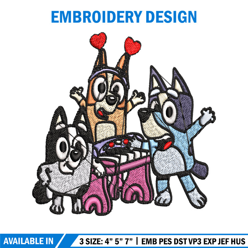 Bluey And Friends Happy Birthday Embroidery, Cartoon Embroidery, Disney Embroidery, Embroidery File, digital download..jpg