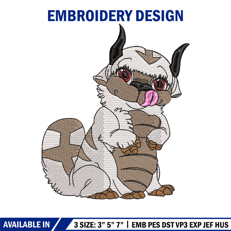Appa Avatar embroidery design, Avatar embroidery, embroidery file, cartoon design, cartoon shirt, Digital download.jpg
