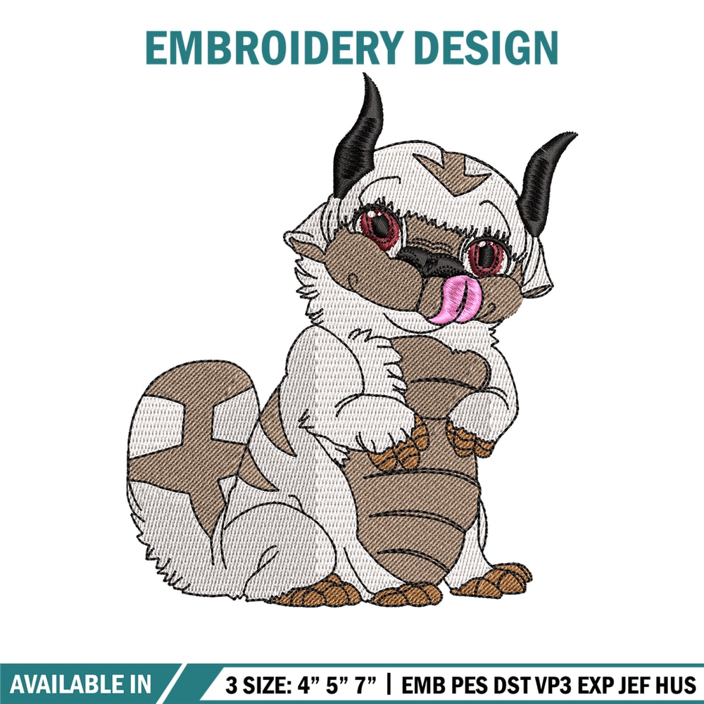 Appa Avatar embroidery design, Avatar embroidery, embroidery file, cartoon design, cartoon shirt, Digital download.jpg