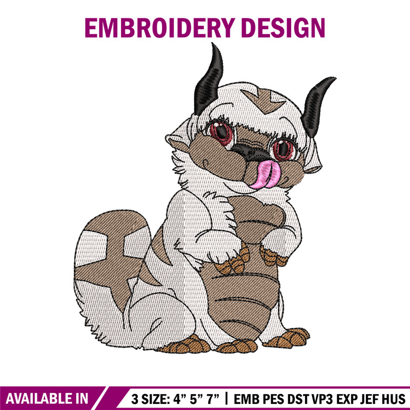 Appa Avatar embroidery design, Avatar embroidery, embroidery file, cartoon design, cartoon shirt, Digital download.jpg