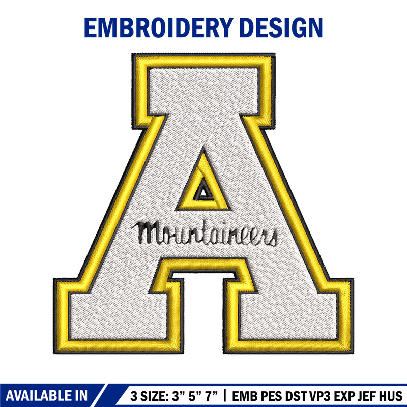 Appalachian State Mountaineers embroidery design, logo embroidery, logo Sport, Sport embroidery, NCAA embroidery..jpg
