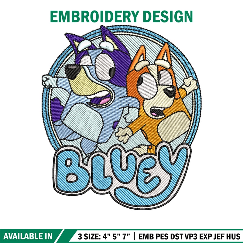 Bluey circle embroidery design, Bluey embroidery, Embroidery file, Embroidery shirt, Emb design, Digital download.jpg
