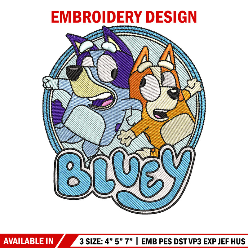 Bluey circle embroidery design, Bluey embroidery, Embroidery file, Embroidery shirt, Emb design, Digital download.jpg