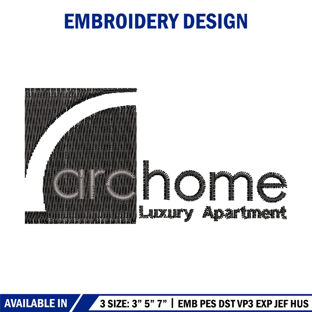 Archome Luxury Apartment Logo embroidery design, logo embroidery, Embroidery file, logo design, Instant download..jpg