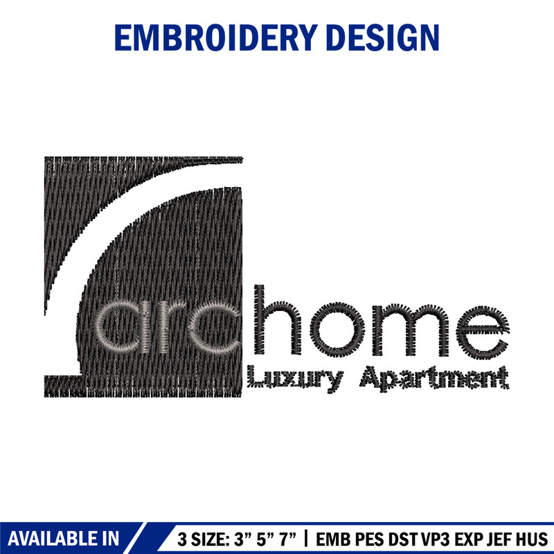Archome Luxury Apartment Logo embroidery design, logo embroidery, Embroidery file, logo design, Instant download..jpg