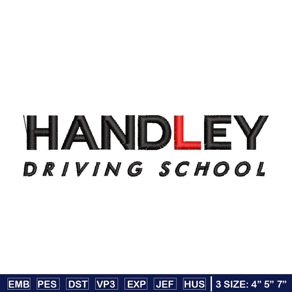 Handley Driving school logo embroidery design, logo embroidery, Embroidery file, logo design, Instant download.jpg