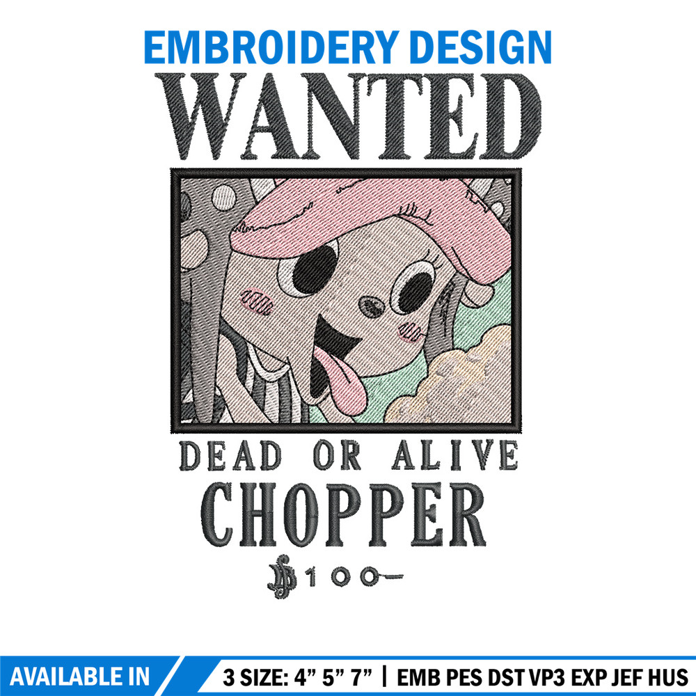 Bounty chopper embroidery design, One piece embroidery, Anime design, Embroidery shirt, Embroidery file,Digital download.jpg
