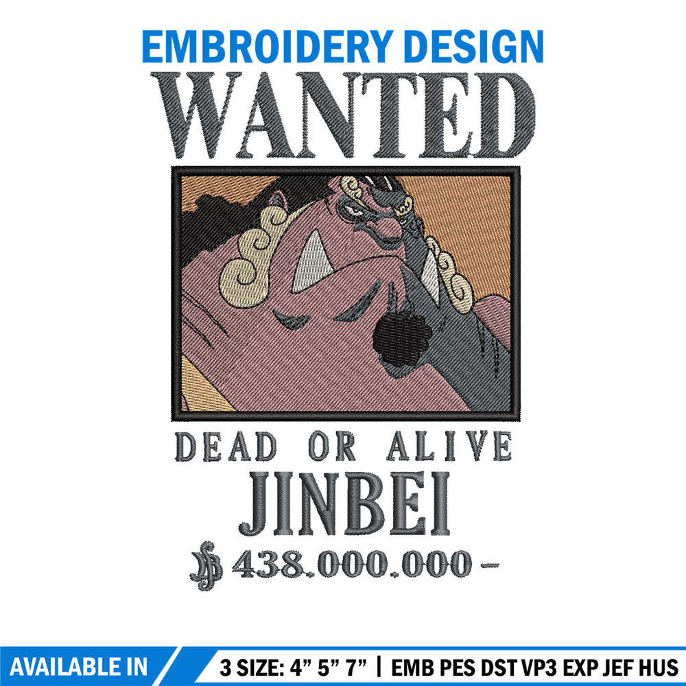 Bounty jinbei embroidery design, One piece embroidery, Anime design, Embroidery shirt, Embroidery file,Digital download.zip.jpg