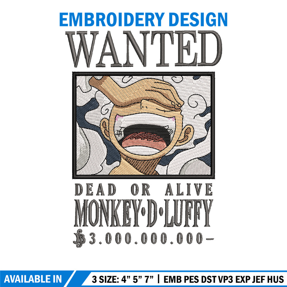 Bounty joyboy embroidery design, One piece embroidery, Anime design, Embroidery shirt, Embroidery file,Digital download.zip.jpg