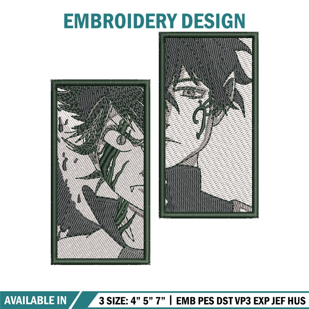 Asta yuno embroidery design, Black clover embroidery, Anime design, Embroidery shirt, Embroidery file, Digital download.jpg