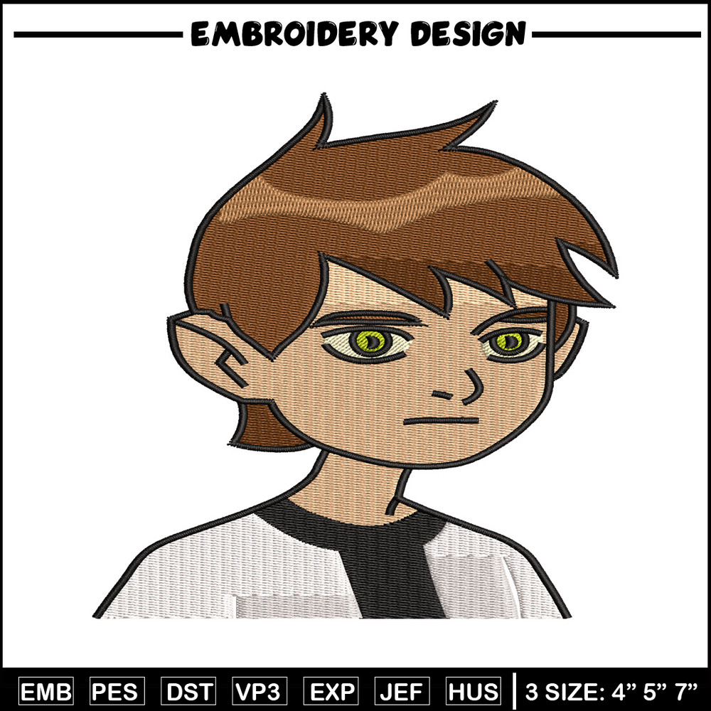 Ben Tennyson embroidery design, Benten embroidery, cartoon design, embroidery file, logo shirt, Digital download..jpg