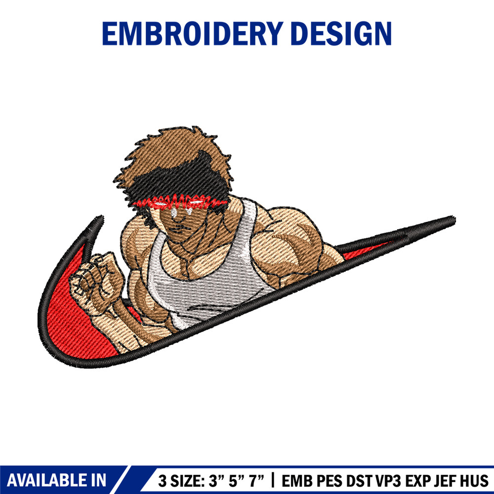 Baki angry face nike embroidery design, Baki embroidery, Nike design, anime design, anime shirt, Digital download.jpg