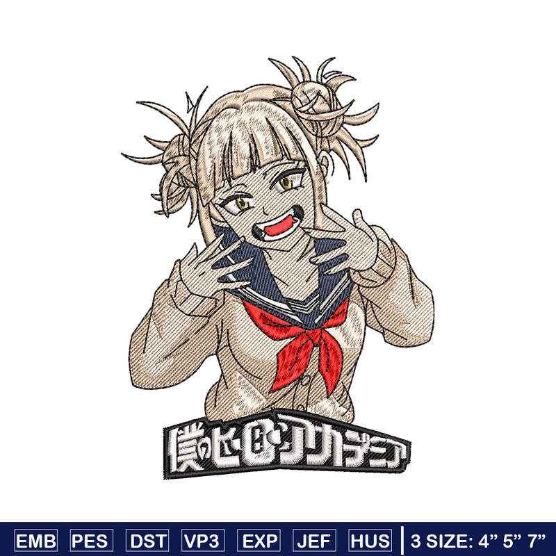 Himiko Toga laugh embroidery design, My hero academia embroidery, anime design, anime shirt, Digital download.jpg