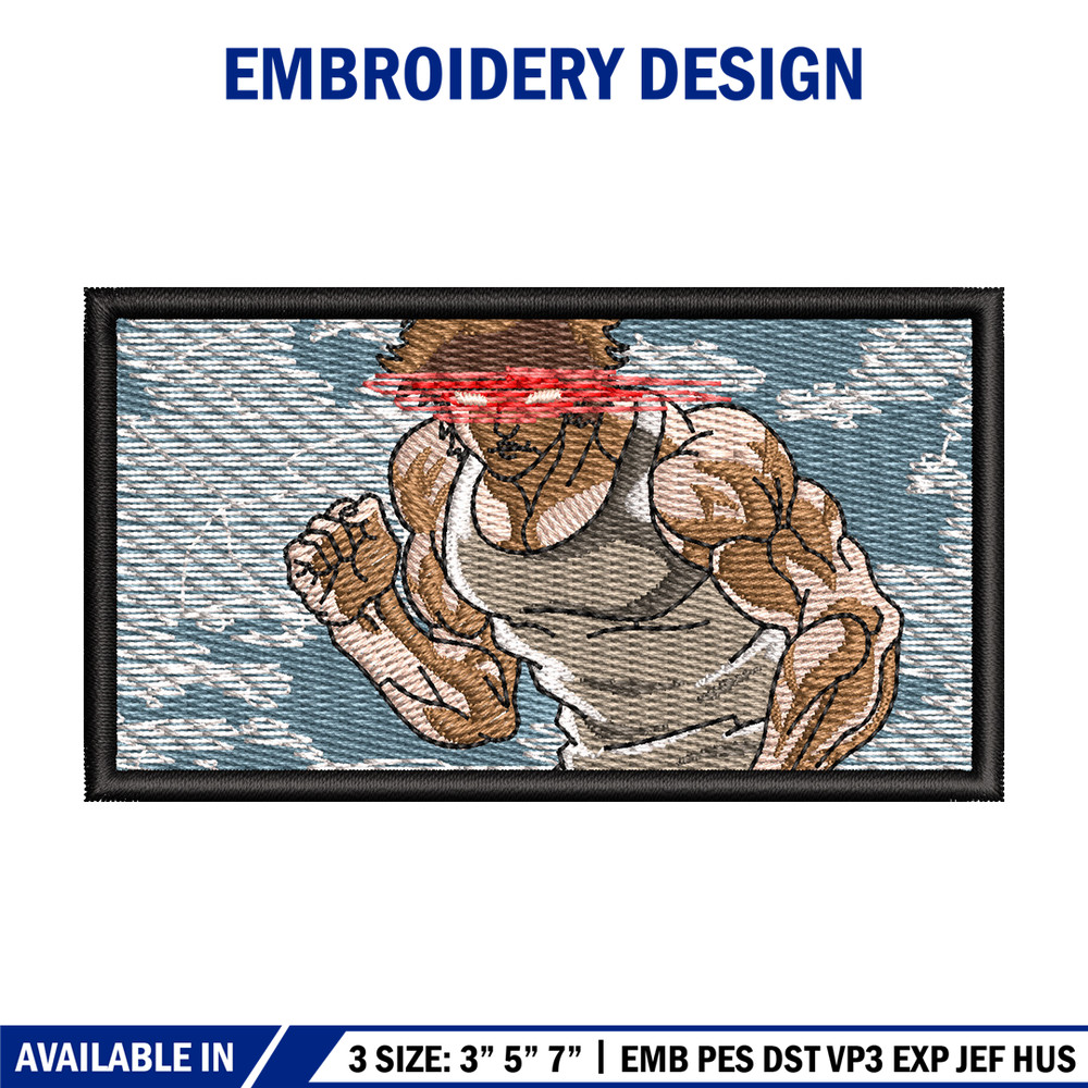 Baki laser eyes embroidery design, Baki embroidery, Anime design, Embroidery shirt, Embroidery file, Digital download.jpg