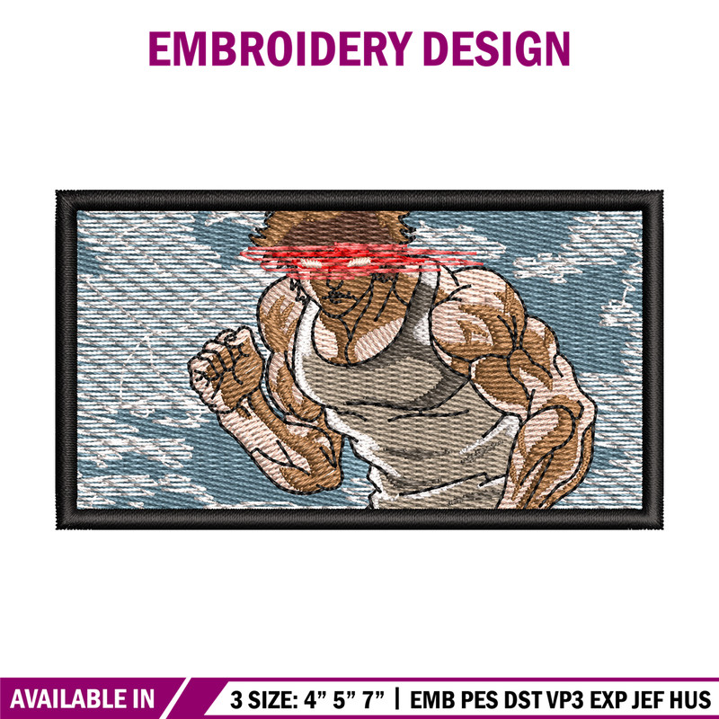 Baki laser eyes embroidery design, Baki embroidery, Anime design, Embroidery shirt, Embroidery file, Digital download.jpg